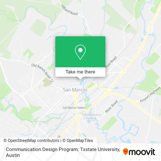 Communication Design Program: Txstate University map