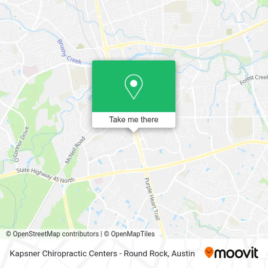 Kapsner Chiropractic Centers - Round Rock map