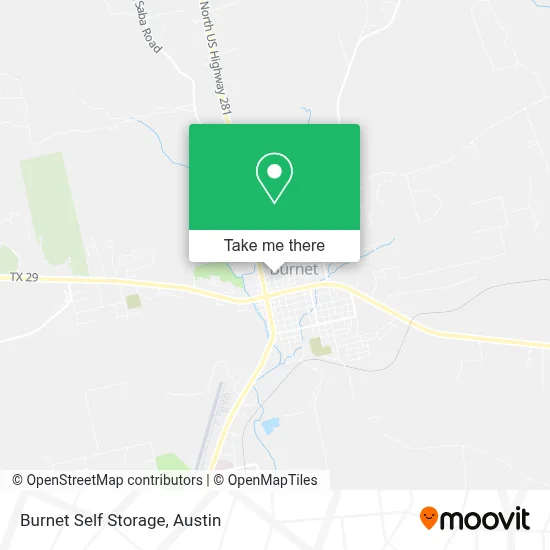 Burnet Self Storage map
