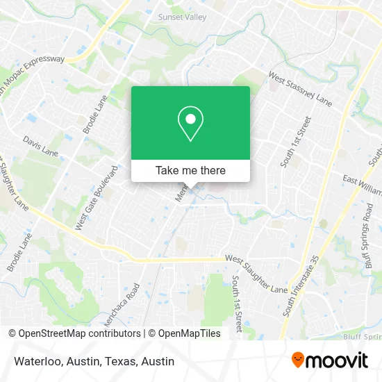 Waterloo, Austin, Texas map