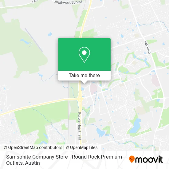 Samsonite Company Store - Round Rock Premium Outlets map