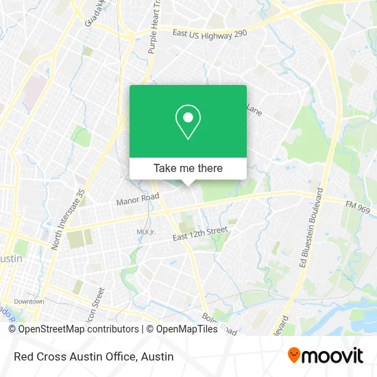 Red Cross Austin Office map