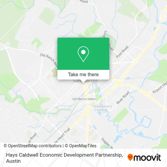Hays Caldwell Economic Development Partnership map