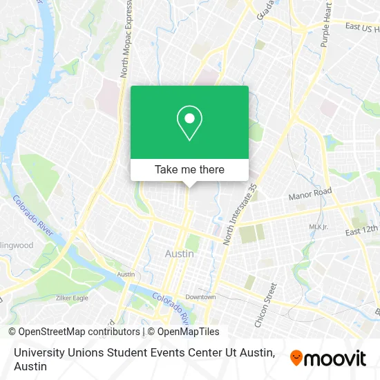 University Unions Student Events Center Ut Austin map