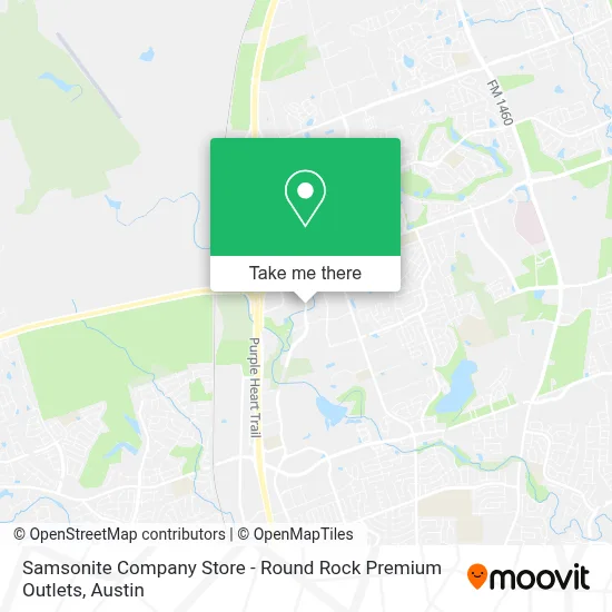 Samsonite Company Store - Round Rock Premium Outlets map