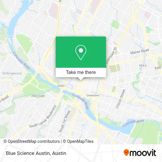 Blue Science Austin map