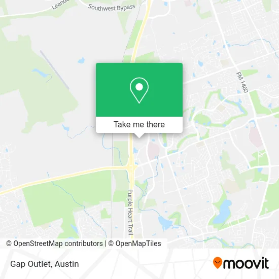 Gap Outlet map