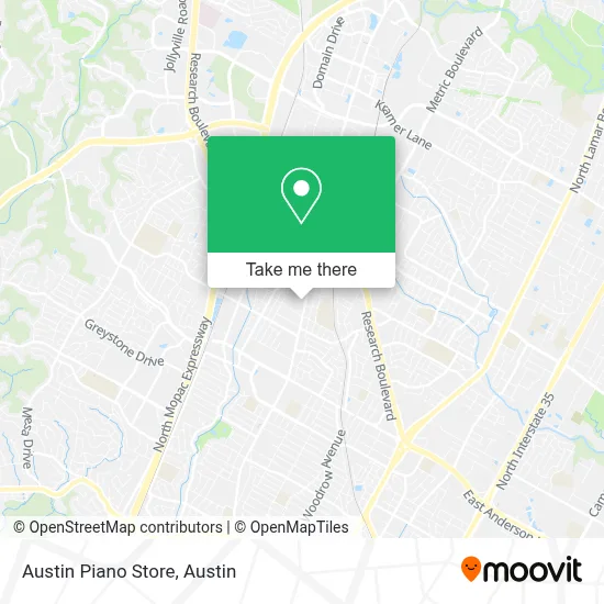 Austin Piano Store map