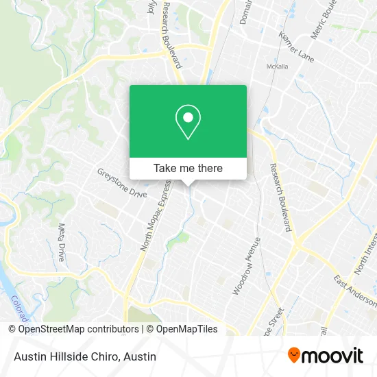 Austin Hillside Chiro map