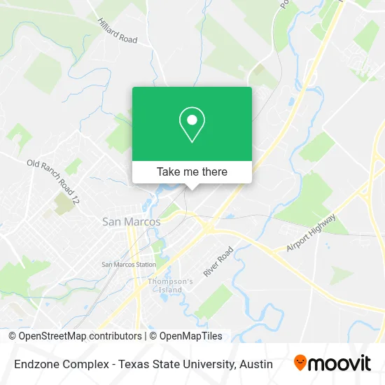 Endzone Complex - Texas State University map