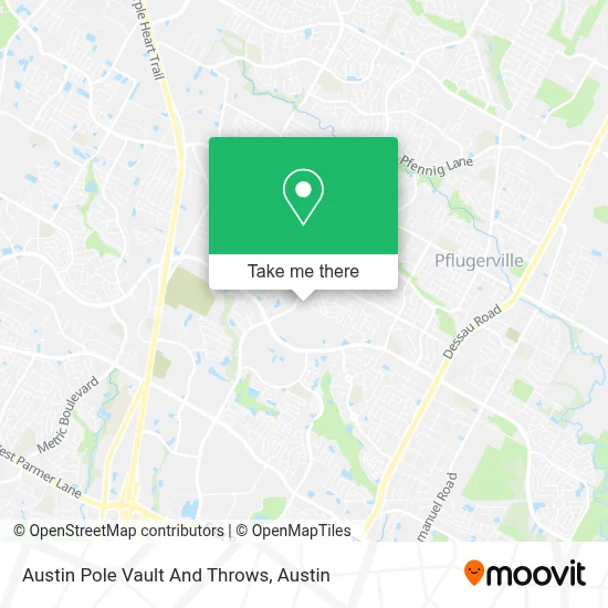 Austin Pole Vault And Throws map