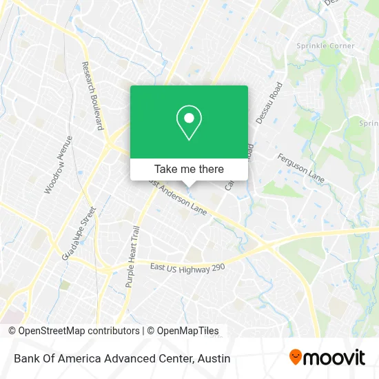 Bank Of America Advanced Center map