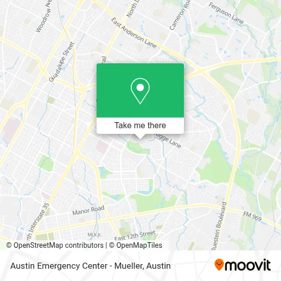 Austin Emergency Center - Mueller map