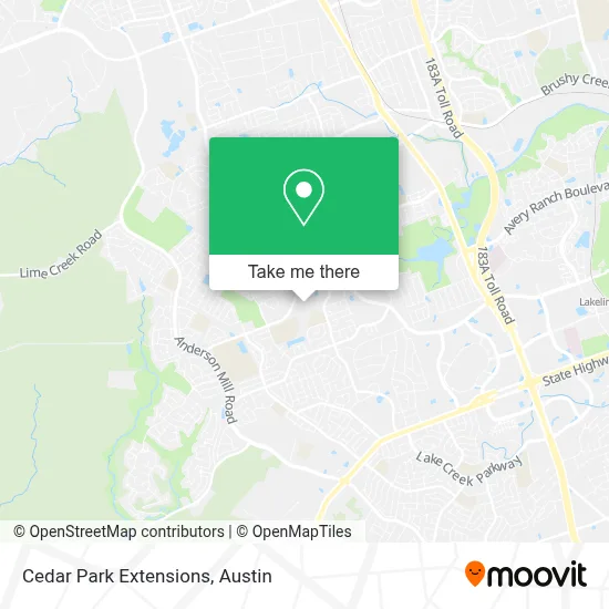 Cedar Park Extensions map