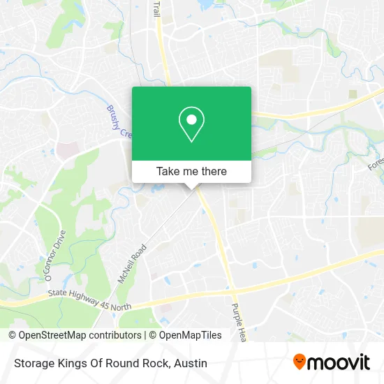 Storage Kings Of Round Rock map