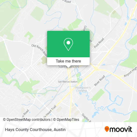 Hays County Courthouse map