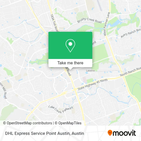 DHL Express Service Point Austin map