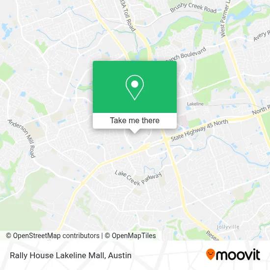 Rally House Lakeline Mall map
