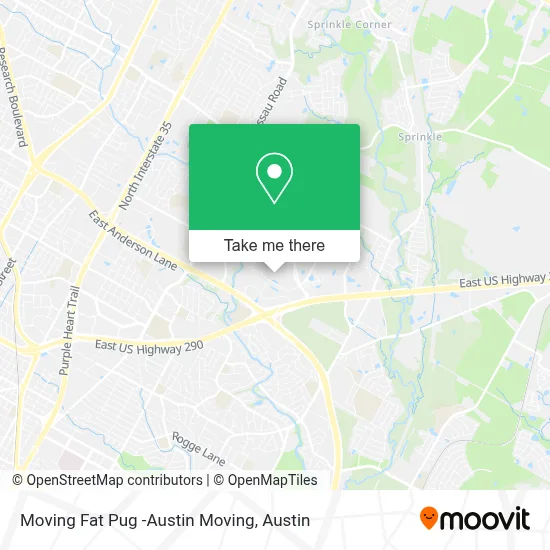 Moving Fat Pug -Austin Moving map