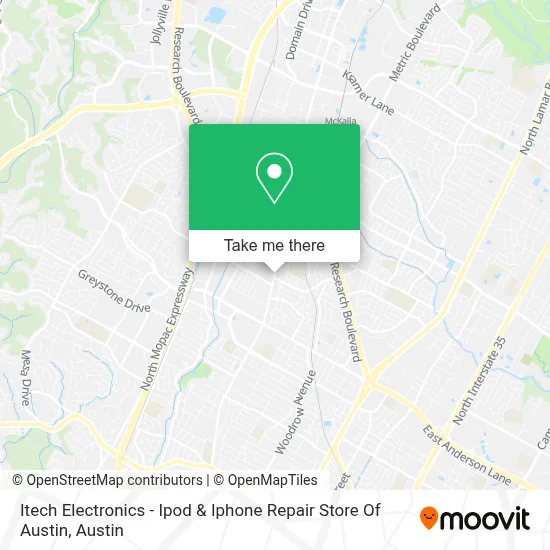 Itech Electronics - Ipod & Iphone Repair Store Of Austin map