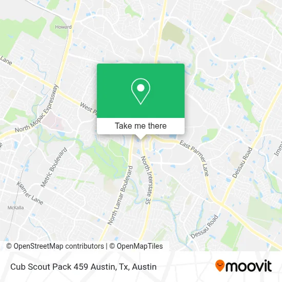 Cub Scout Pack 459 Austin, Tx map