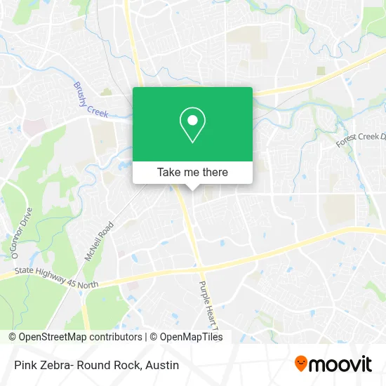 Pink Zebra- Round Rock map