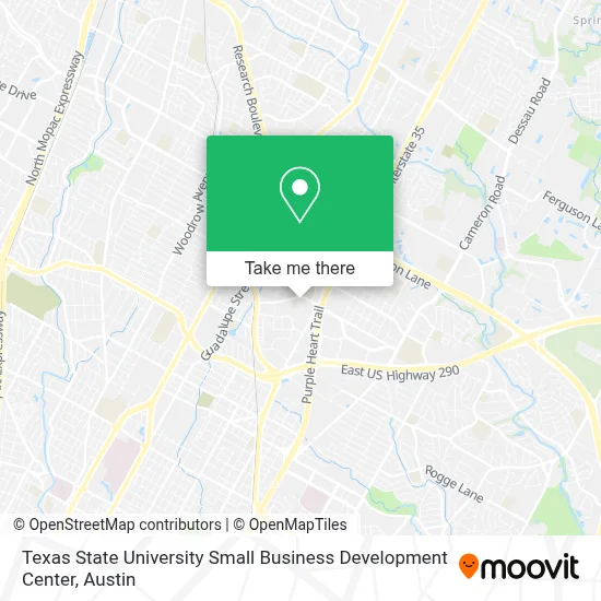 Texas State University Small Business Development Center map