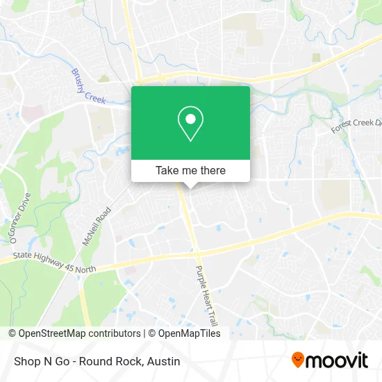 Shop N Go - Round Rock map