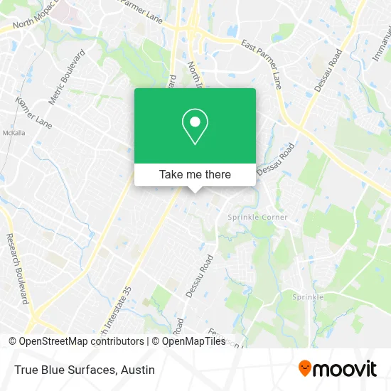 True Blue Surfaces map