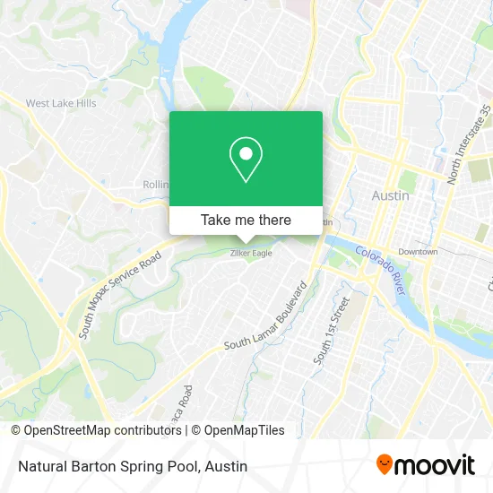 Natural Barton Spring Pool map