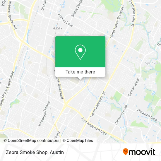 Zebra Smoke Shop map