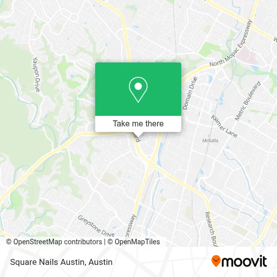 Square Nails Austin map