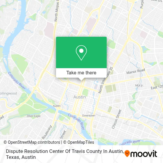 Dispute Resolution Center Of Travis County In Austin, Texas map