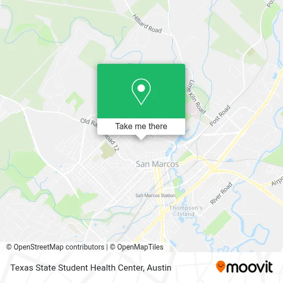 Texas State Student Health Center map