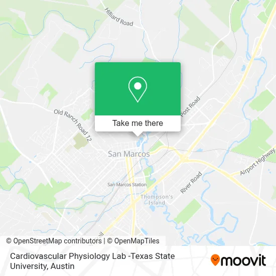 Cardiovascular Physiology Lab -Texas State University map