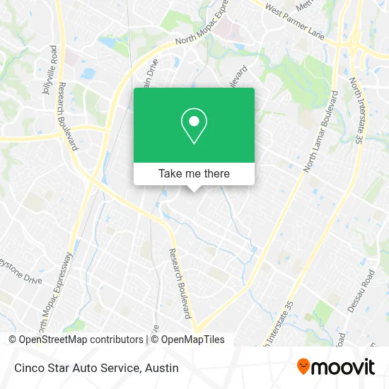 Cinco Star Auto Service map
