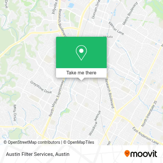 Austin Filter Services map