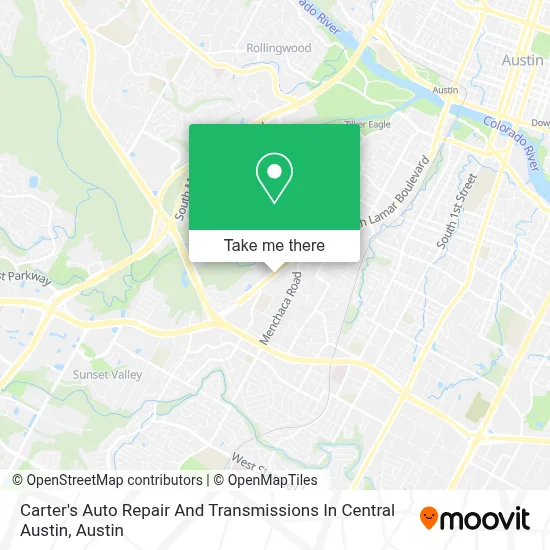 Carter's Auto Repair And Transmissions In Central Austin map