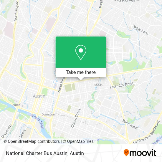 National Charter Bus Austin map