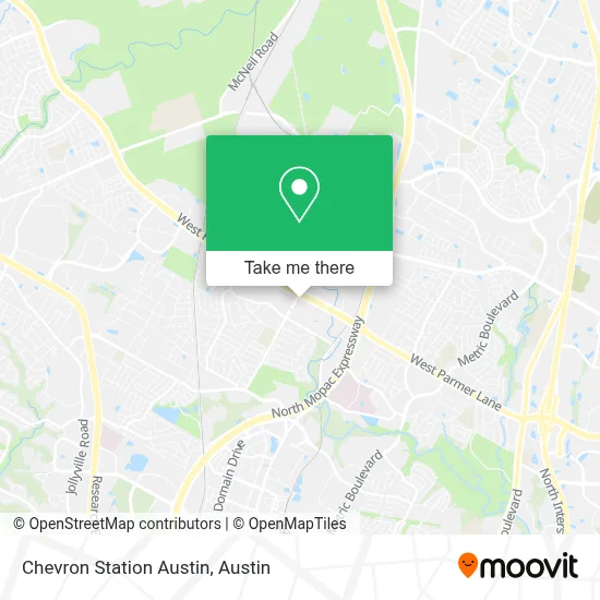 Chevron Station Austin map