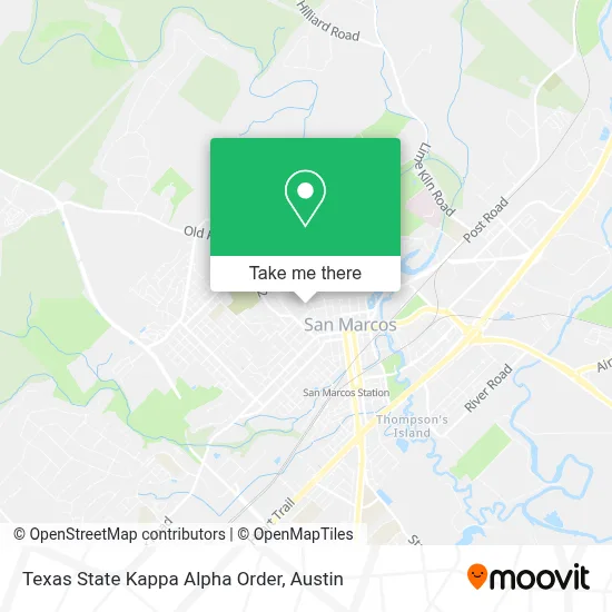 Texas State Kappa Alpha Order map
