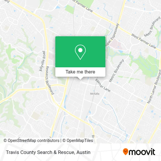 Travis County Search & Rescue map