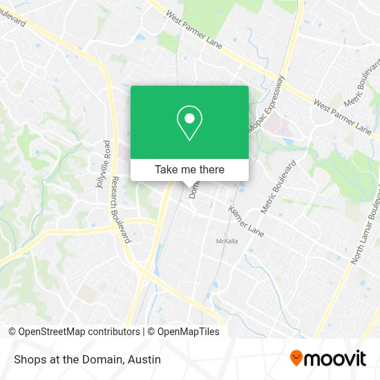 Shops at the Domain map