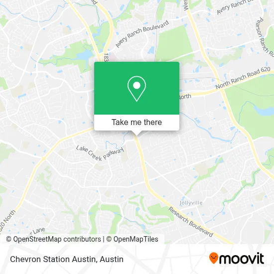 Chevron Station Austin map