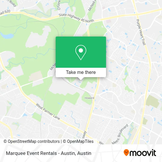 Marquee Event Rentals - Austin map