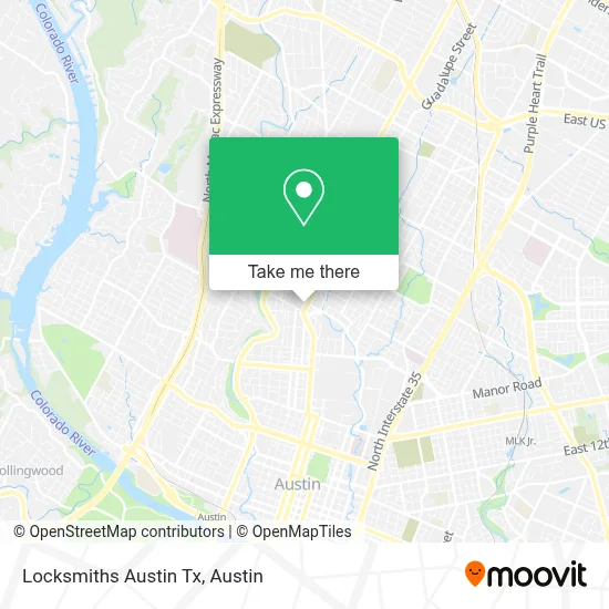 Locksmiths Austin Tx map