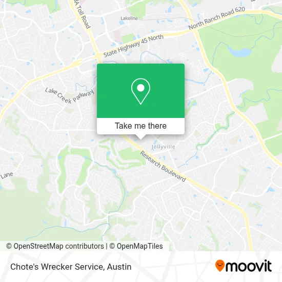 Chote's Wrecker Service map
