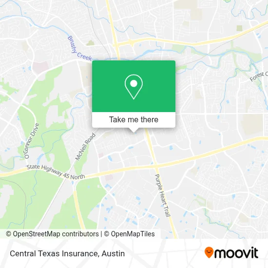 Central Texas Insurance map