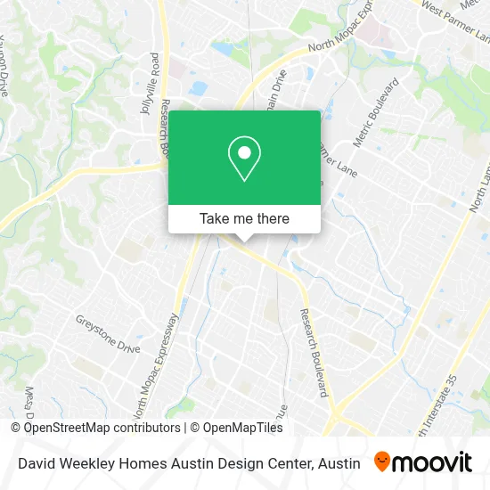 David Weekley Homes Austin Design Center map