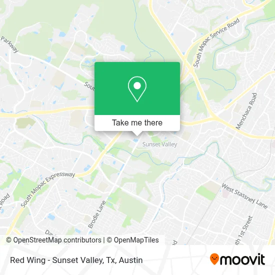 Red Wing - Sunset Valley, Tx map